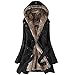 Produktbild Calvinbi Damen Parka Ganz Fell Jacke Mit Herausnehmbares Fleecefutter Kunstplez Kapuze Gürtel Lange Winterjacke Damenparka Windbreaker Winterparka Dicker Mantel Frauen Übergangsjacke Sweatjacke