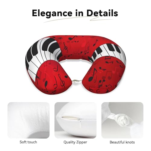Almohada de cuello de poliéster negro para viaje miniatura 4