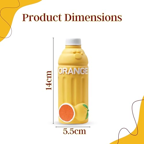 Image of Foodie Puppies Natural Latex Squeaky Play Drink Chew Toy - (Orange Juice Toy) for Small to Medium Dogs | Durable, Interactive, Fetch & Chew Safe Play Toy | Reduce Separation Anxiety