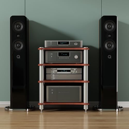 Supporto stereo, rack audio, mensola multimediale, supporto per console di gioco, mensola angolare per supporto multimediale, mensola per proiettore, rack audio stereo, per proiettore, PS5, lettore