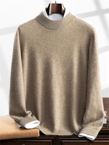 Men's Solid Color Stand-Up Collar Cashmere Sweater Pullover Basic Casual Sweater Top4