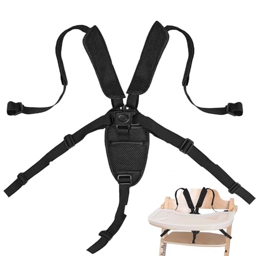 5 Point Harness Seat Belt Strap Belt for High Chair,Seatbelt Crotch Cushion Shoulder Pads,Harness Strap Belt Kit with Shoulder Pads &amp; Guarding Pad