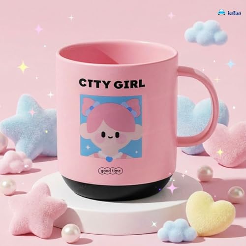 Image of FunBlast Milk Mug for Kids - 450 Ml; Unbreakable Mug for Kids, Milk Mugs for Kids Unbreakable - Milk Drinking Cup for Kids (City Girl)