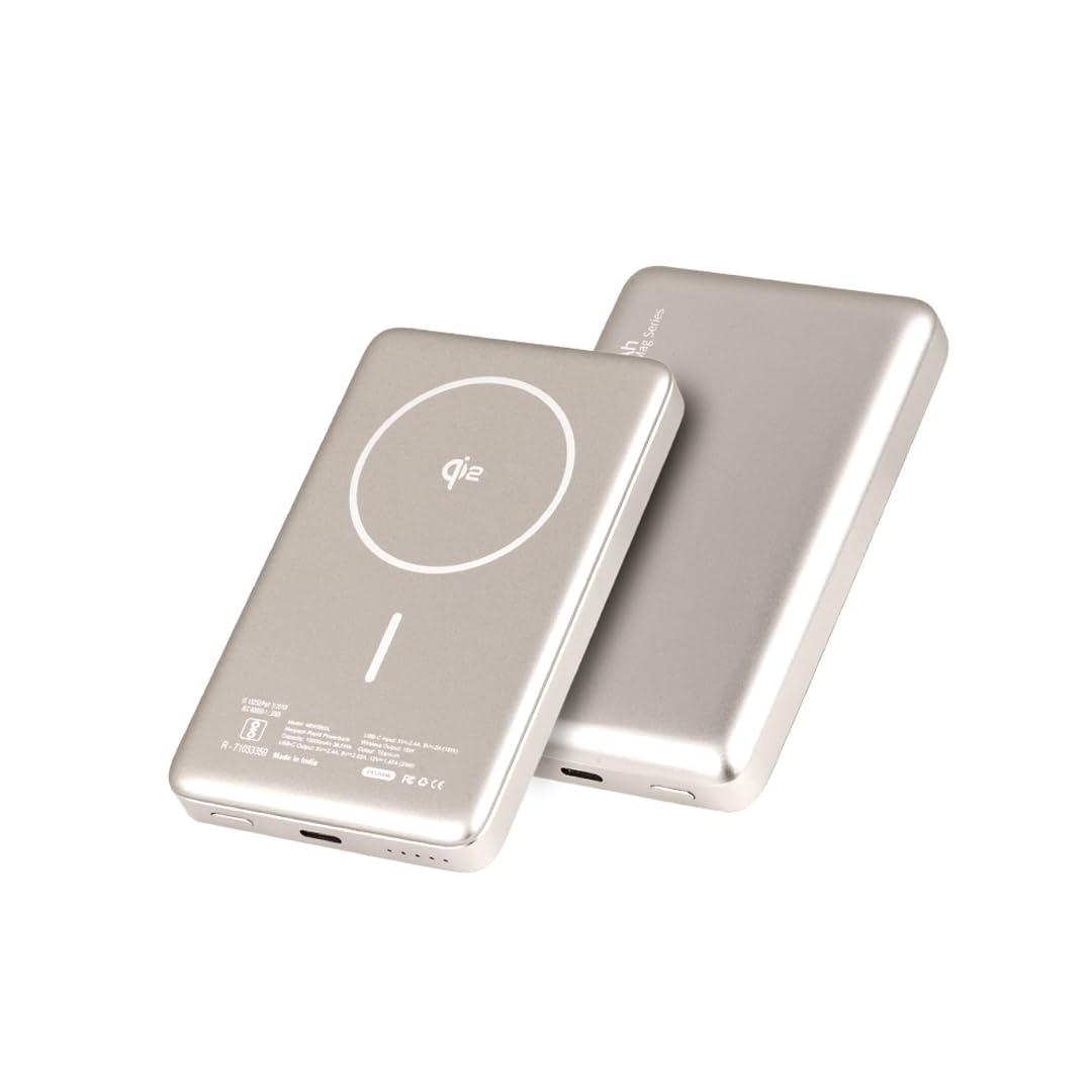 Neopack Rapid Qi2 Magsafe Power Bank 10000 mAH | 15W Fast Wireless and 20W Wired Charging Output for iPhone 17, 16,15,14,13, 12 Series, Android Smartphones and Other USB-C Devices (Titanium)-picture-24