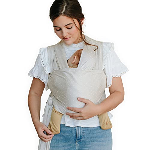 Image of Solly Baby Wrap, Buttery-Soft Baby Carrier Newborn to Toddler 8-25 Lbs., Lightweight & Hands-Free Infant Wrap, Breathable Summer Carrier, Baby Wearing & Postpartum Essential, New Mom Gift, Oat Dot