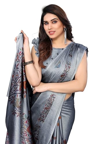 Image of MIRCHI FASHION Women Saree Chiffon Flower Print | Breathable Lightweight Sari for Office and Daily Use with Unstitched Blouse Piece (Available in 30 Styles)