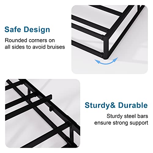 Gdduck King Box Spring, 5 Inch Metal Box Spring King Size Basics Bed Base, Mattress Foundation,Black Sturdy Heavy Duty Structure With Cover, Noise Free,Easy Assembly #TOP3