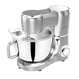 CKEMU Stand Mixer, 9-Quart Stainless Steel Bowl, 660W Professional Power, Multiple Speed Options, Sturdy Design, Easy to Clean, Lifetime Support, SM-1550(Silver)