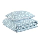 Amazon Basics – Bettwäsche-Set, 100 % Baumwolle, 135 x 200 cm / 50 x 80 cm, Chevron