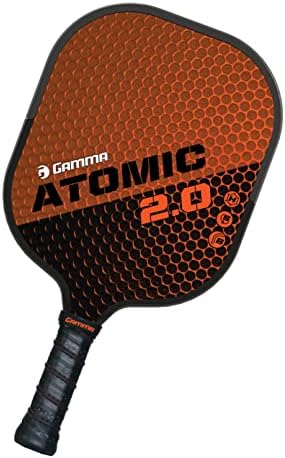 Gamma Sports 2.0 Pickleball Paddle: Mens and Womens Textured Fiberglass Face Pickle-Ball Racquet - Indoor and Outdoor Racket: Atomic Orange, ~8 oz, One Size
