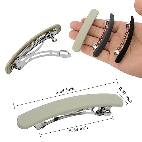 Atoden Hair Clips Barrettes For Women 3 Pcs Matte Barrettes For Thin Fine Hair 3.54'' Flat Hair Clip French Barrette Hair Clips For Short Medium Hair Styling Clips Non Slip Strong Hold Vintage Hair Accessories For Women Girls #TOP4