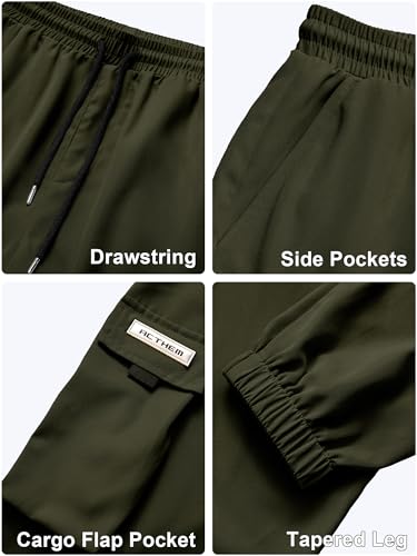 Image of JEMLDL Mens Cargo Joggers Pants Elastic Waist Drawstring with Flap Pockets Techwear Pants for Men