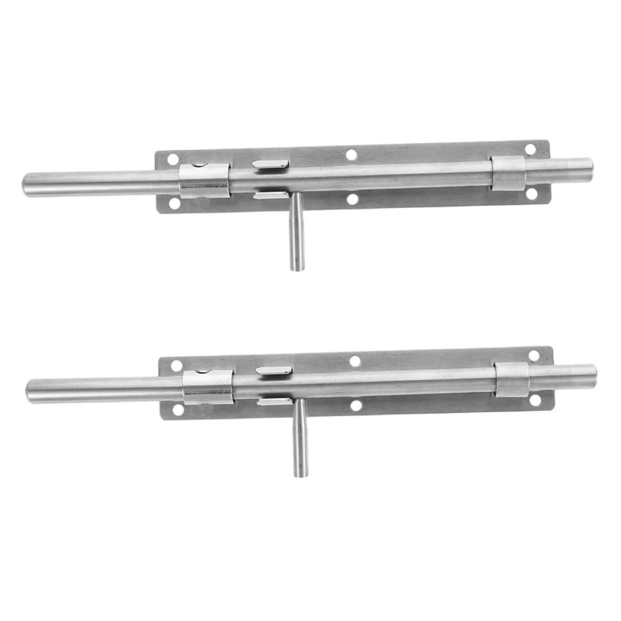 Operitacx 5 Set Bulloni Di Porta in Acciaio Inossidabile Addensato Sicurezza Francese Litch Del Cancello Fienile Chiavistello Serratura Della Porta-finestra Per Porte Argento 2 Pezzi*5