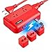 BESTEK 8-Outlet Surge Protector Power Strip 12 Feet Heavy Duty Extension Power Cords, 4.2A 4-Port USB Charging Station, 600 Joules, FCC ETL Listed, Grey