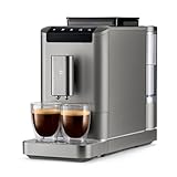 Tchibo Kaffeevollautomat Esperto2 Caffè mit 2-Tassen-Funktion für Caffè Crema und Espresso, Titanum Silver