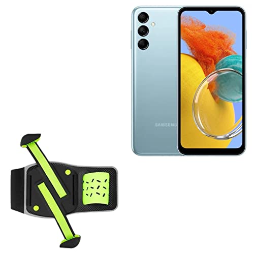 BoxWave Holster Compatible with Samsung M14 - FlexSport Armband, Adjustable Armband for Workout and Running - Stark Green