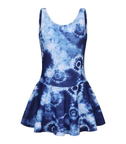 Image of Aisyee Girls One Piece Swimsuits Swim Dress for Girls Skirted Bathing Suit Hawaiian Skirt Swimwear 3-16 Years