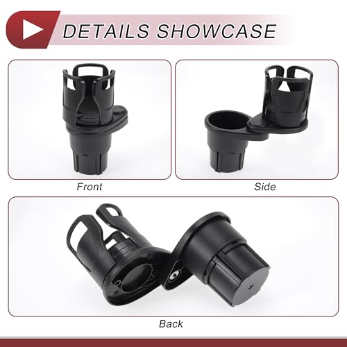 Portavasos para carro 2 en 1 rotatorio 360° ABS negro miniatura 6