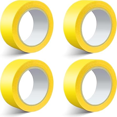 PLAYGOGYM 4Pcs Pickleball Court Tape, 2'' x 432ft Temporary Pickleball Court Marking Line Tape Kit for Outdoor Basketball Court Tennis Court Pickleball Court (Yellow) Cover
