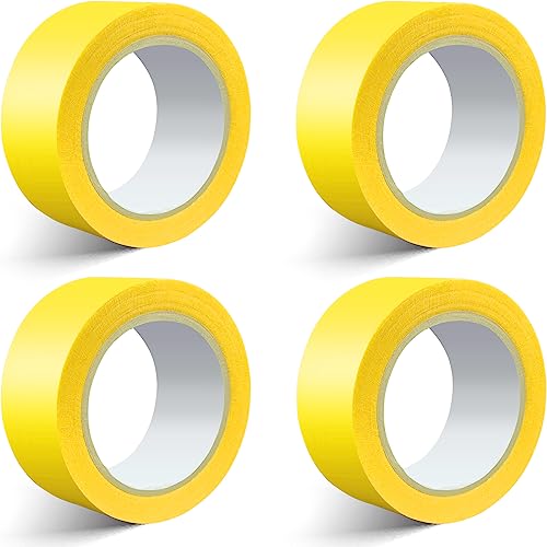 PLAYGOGYM 4Pcs Pickleball Court Tape, 2'' x 432ft Temporary Pickleball Court Marking Line Tape Kit for Outdoor Basketball Court Tennis Court Pickleball Court (Yellow)