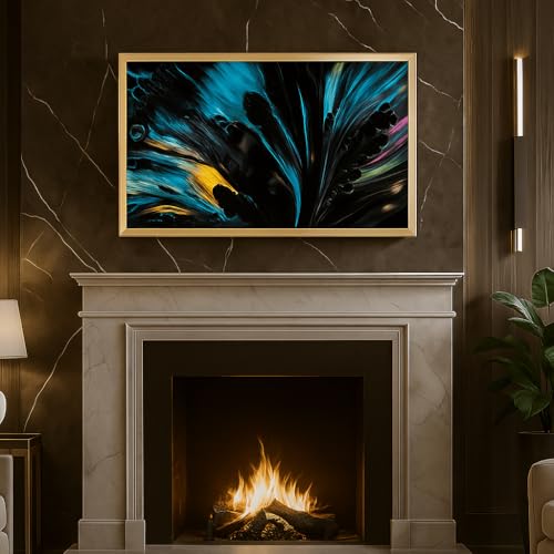 Image of 55 Inch Smart Mirror TV - Gold Aluminum Art Frame - 4K UHD Display | Elegant 2-in-1 Television and Mirror for Bathroom, Home or Commercial Use
