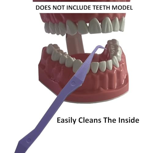 Image of Keyfit Tools PerfectPick Gum Line Tooth Picks Flosser Dental Scraper (2 Pack) Reusable & Double Sided ~Not Small Floss Picks ~ Non Matalic ABS ~Scrape Along Gum Line & Between Teeth Remove Plaque