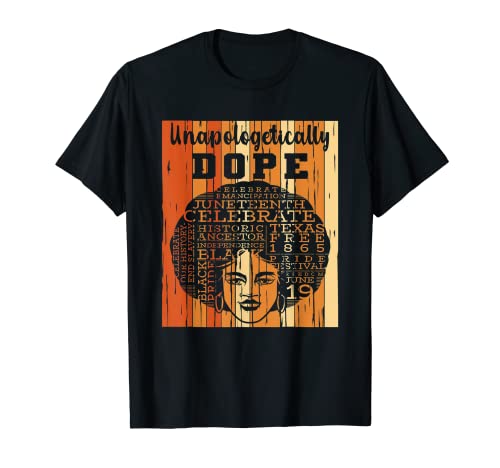 Sin disculpas Dope Black Pride Afro Mujeres negras africanas Camiseta