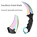 Karambit Knife, Set of 2, Hunting Camping Fishing and Field Survival, Stainless Steel Fixed Blade Tactical Knife with Sheath and Cord (Black+Rainbow).