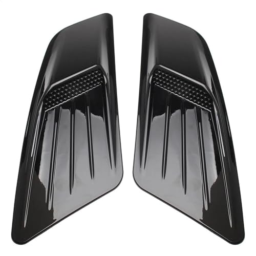 2Pcs Bonnet Vent Panel Trim Glossy Black/Carbon Fiber Car Hood Air Flow Intake Scoop Compatible with Ford Mustang 2015-2017 Car Accessories(Carbon Fiber Look)