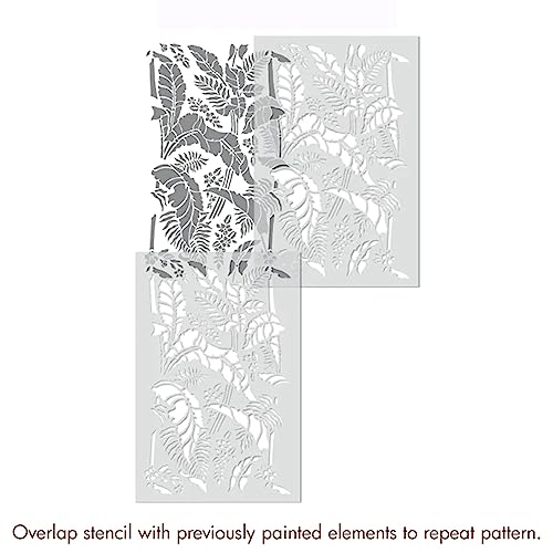 Image of Kayra Decor Papua Palm Tree Wall Stencils for Wall Painting - Pack of 1, Sheet Size 24 x 36 inch /Design for Wall Painting 22 x 34 inch - Large