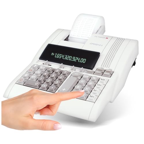 OLYMPIA CPD 3212 S Tischrechner mit Druckwerk | Taschenrechner groß12-stellig | Calculator Papierrolle 3 Zeilen/Sek. | Rechenmaschine mit Papierrolle | Taschenrechner klein | Rechner