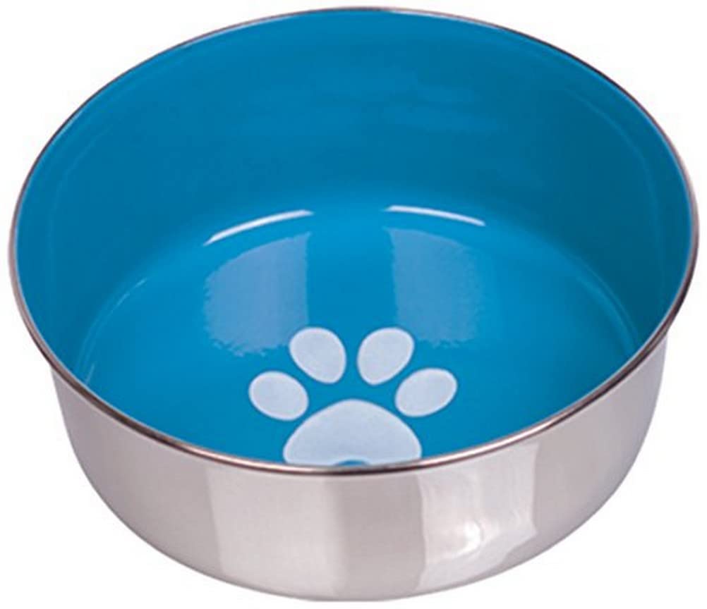 Nobby Pet Bleu Non-Slip Stainless Steel Dog Bowls Heavy Paw