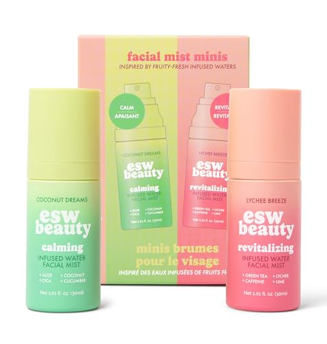 ESW Beauty Mini Facial Mist Duo, Hydrating Face Spray Bundle, 3.4...