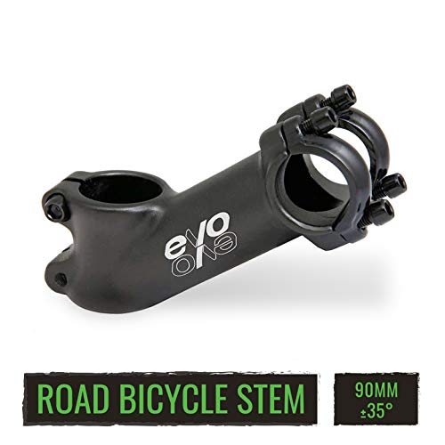 Evo E-Tec Threadless Mtb Stem And Road Bike Stem, 25.4 Bicycle Handlebar Stem, 28.6 Steerer Fork, ±35 Degrees, 90Mm, Black #TOP2