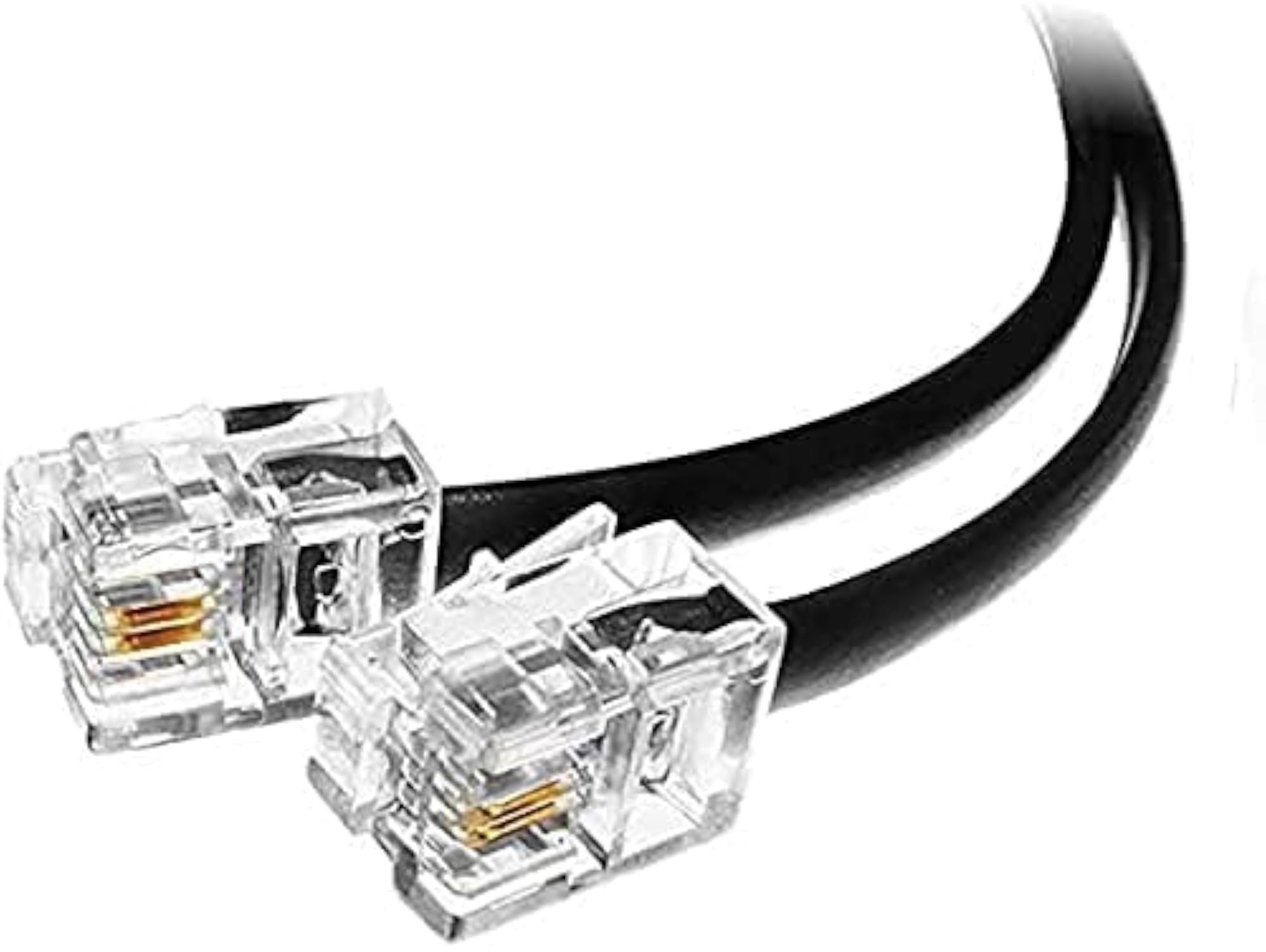 90 Meter 2 Core Telephone Line Cord Wire Roll with RJ11 Modular Plug