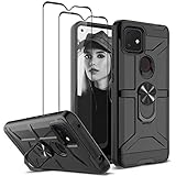 Jeylly Case for T-Mobile Revvl 4 Plus with 2 Tempered Glass Screen Protector, Hybrid Heavy Duty...