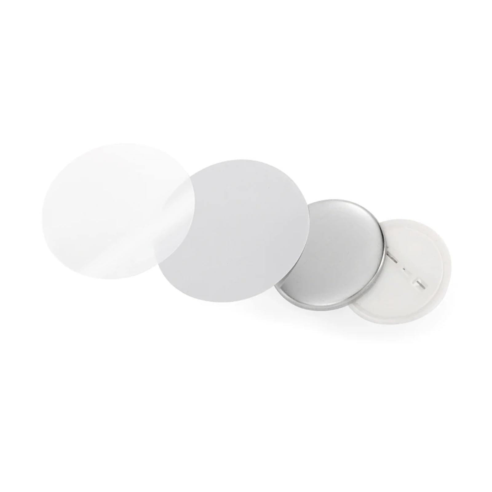 100 szt. Przypinki do odznak, materiał produkcji przypinek, części maszyn dziurkowania, metal, plastik, tył Wystarczające zestawy(Metal back,32mm)