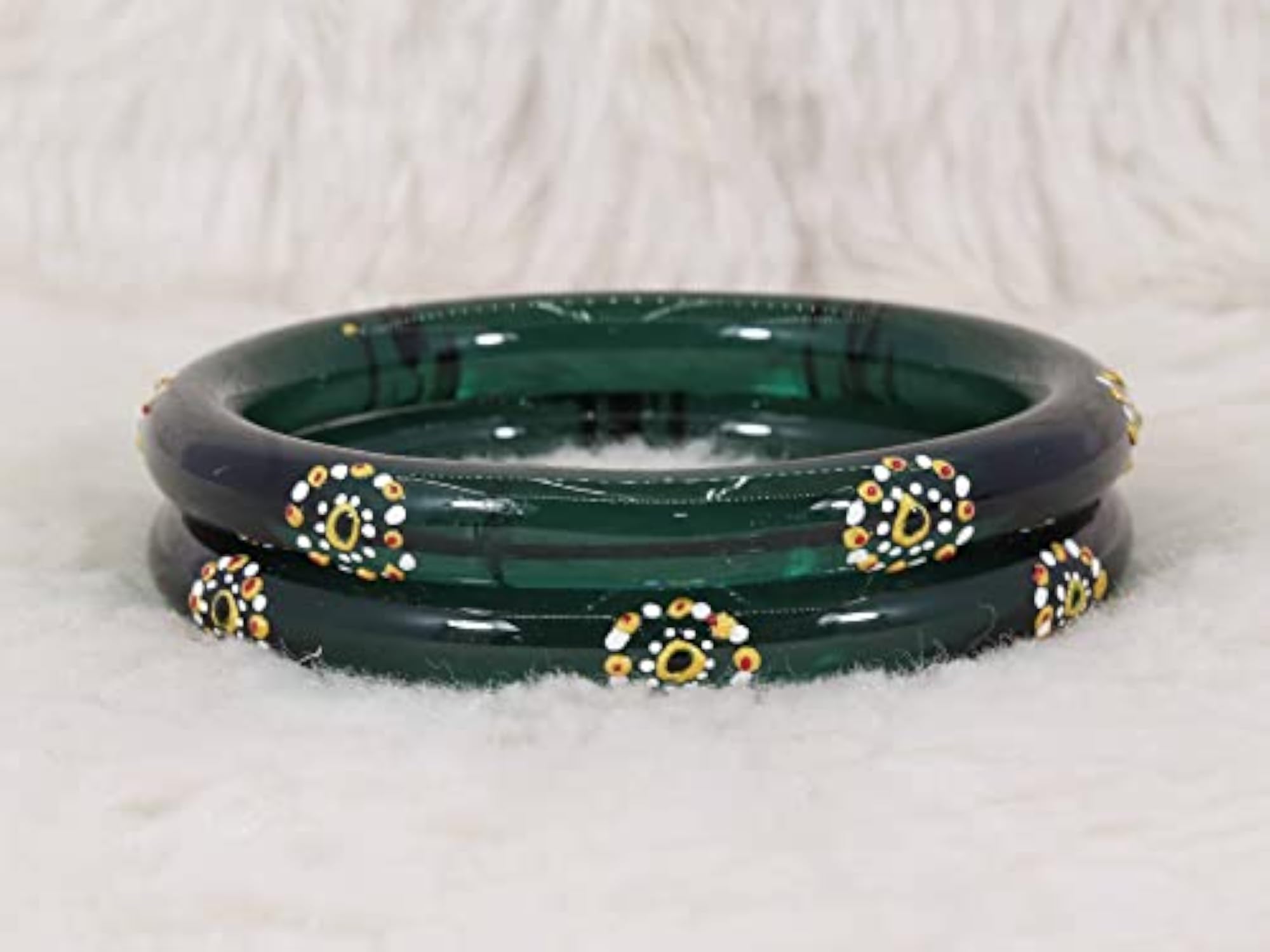 Glass Polka Dots Printed Kada Set Pack of 2 Kada