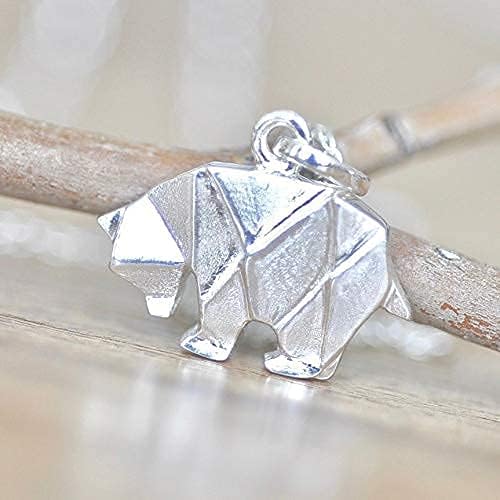 Origami Bear Necklace in Sterling Silver with 18 Inch Chain - Image 3