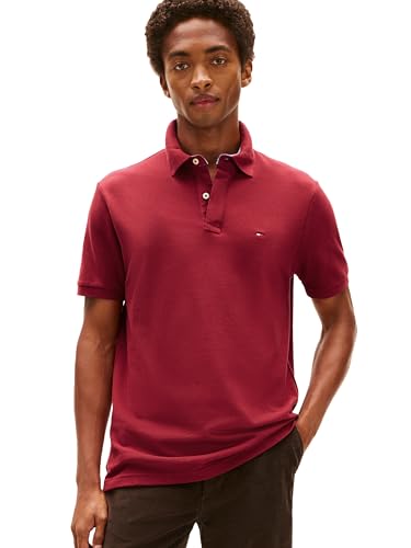 Image of Tommy Hilfiger Mens Short Sleeve Cotton Pique Polo Shirt in Regular Fit