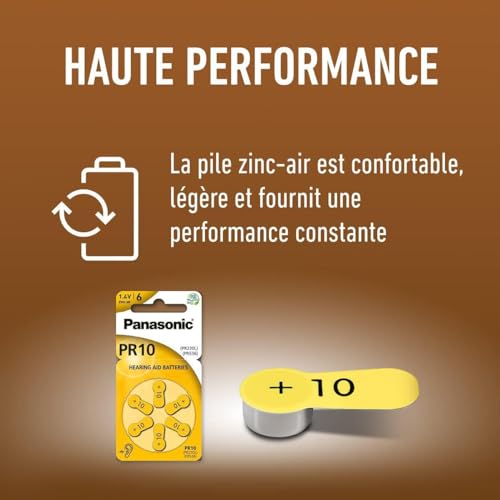 Pack de 6 piles auditives Panasonic PR10 - vue 9