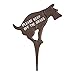 Keep Dog Off The Grass Yard Sign No Pooping Large 8.5" x 12" Solid Cast Iron Painted on Both Sides (Brown with White Paint)
