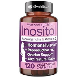 Myo-Inositol & D-Chiro Inositol 40:1 Blend + Vitamin D3 + Ashwagandha – Vegan Capsule – Hormone Balance & Healthy Ovarian Support for Women – 100% All-Natural PCOS Supplement – Made in USA