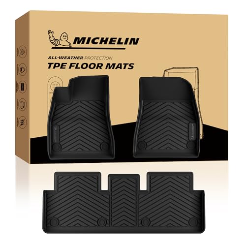 Michelin Vehicle Mat, All-Weather TPE Custom Fit Liner for Tesla Model 3 Floor Mats 2024-2027 (3 Piece), Premier B