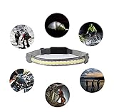 Baterías: 3 AAA. Ekrfxh Antorchas LED de haz ancho, 3 modos de iluminación, 350 lúmenes, impermeable y ligero, para correr, acampar, senderismo, pesca, faro ajustable para niños y adultos, Negro, L