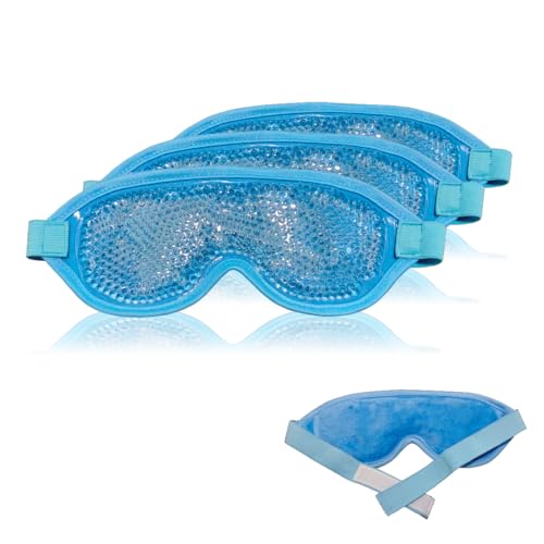 IEA Medical Occhiali di raffreddamento per gli occhi| 3 pezzi| maschera occhi gel freddo| maschera occhi| maschera ghiaccio viso| maschera occhiaie| ice mask