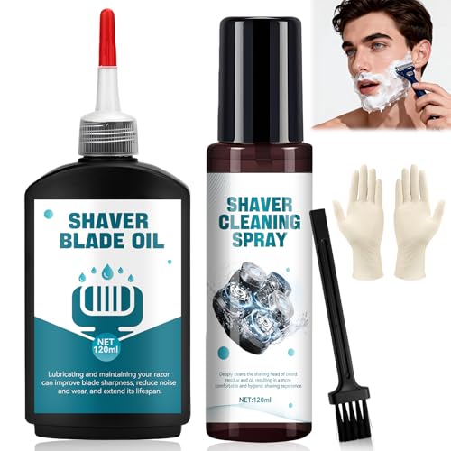 OverZyn Shaver Cleaning Solution, Electric Shaver Oil, Shaver Cleaner with Brush, Deeply cleans and Lubricates, Extend the Lifespan of Your Shaver, for Clippers, Trimmers, and Beauty Devices