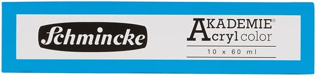 Schmincke - AKADEMIE® Acrylic, 10 x 60 ml tubes, 76 760 097, basic cardboard set, brilliant, highly lightfast colors, cadmium-free, fine artists' acrylics