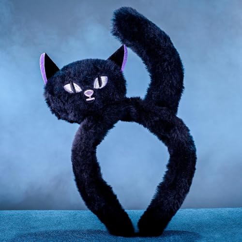 Outyua Halloween Black Cat Headbands Furry Cat Ears Headband Cosplay Costume Accessories