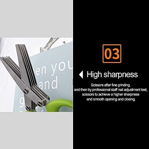 Kitchen Scissors Kitchen Shears 15CM 5 Layers Basil Rosemary Kitchen MultiLayers Scissor Shredded Chopped Scallion Cutter